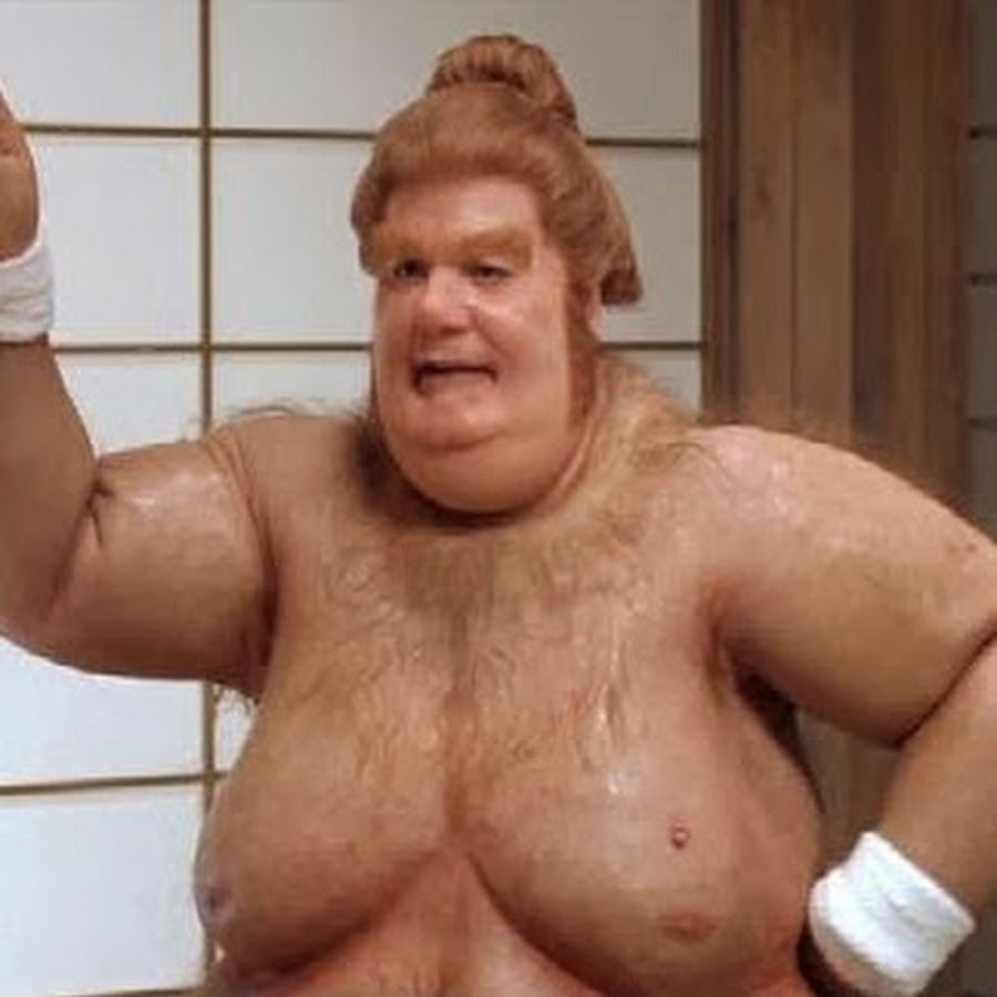 Fat guy without a T -shirt