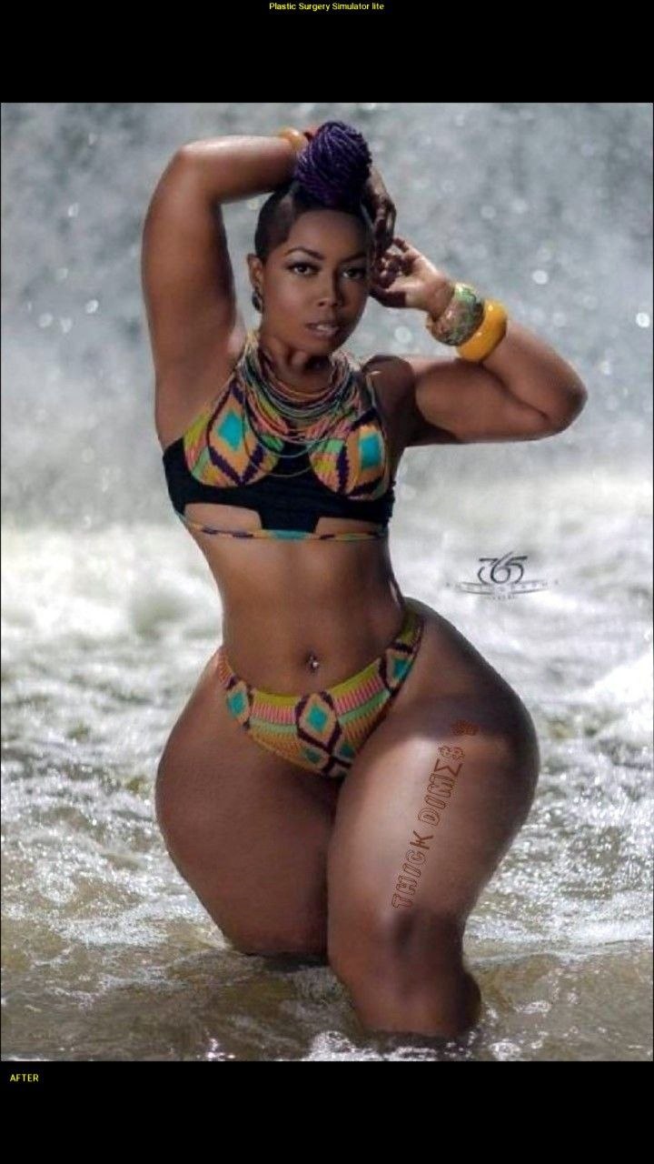 Lush black women in a bikini