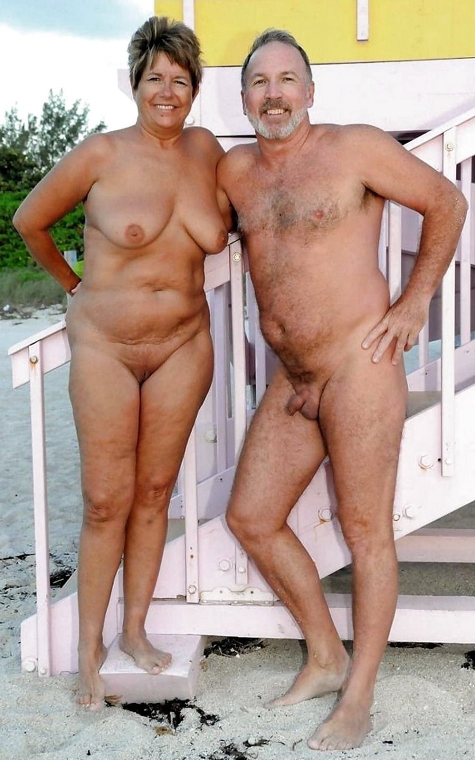 Naked elderly ladies on the beach