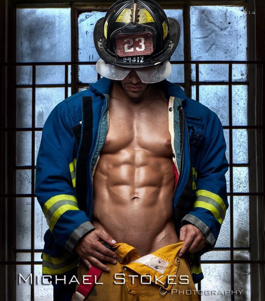 Beautiful pumped firefighters