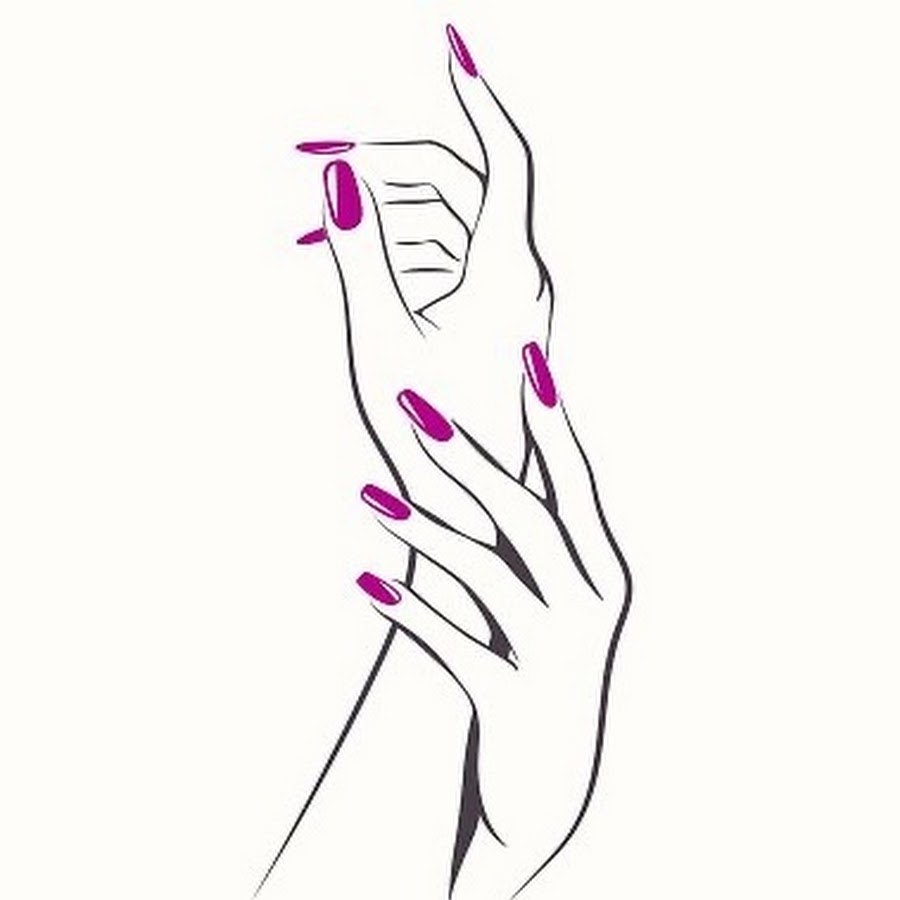 The silhouette of a female hand with a manicure