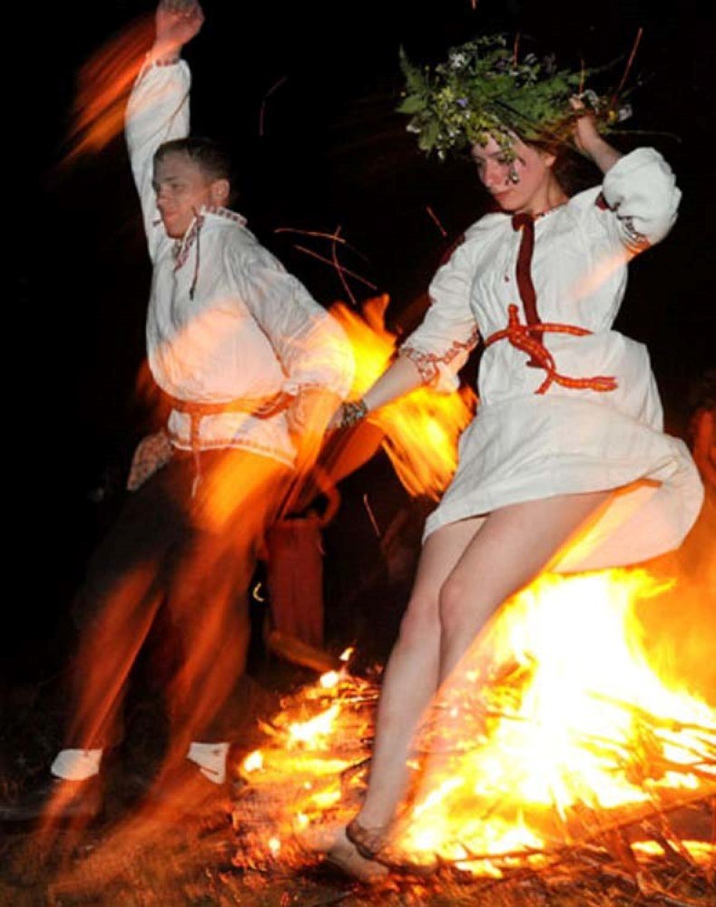 Jump over a fire on Ivan Kupala