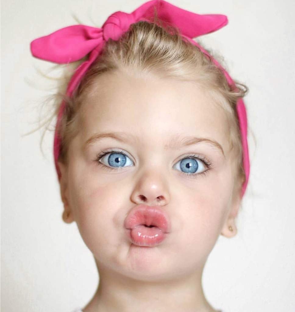 Beautiful children's faces tongue