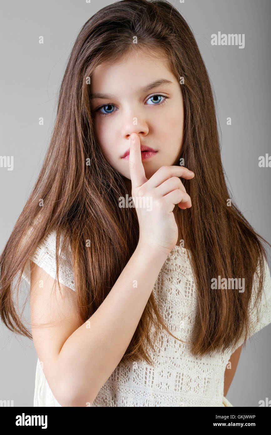 Finger in a little girl