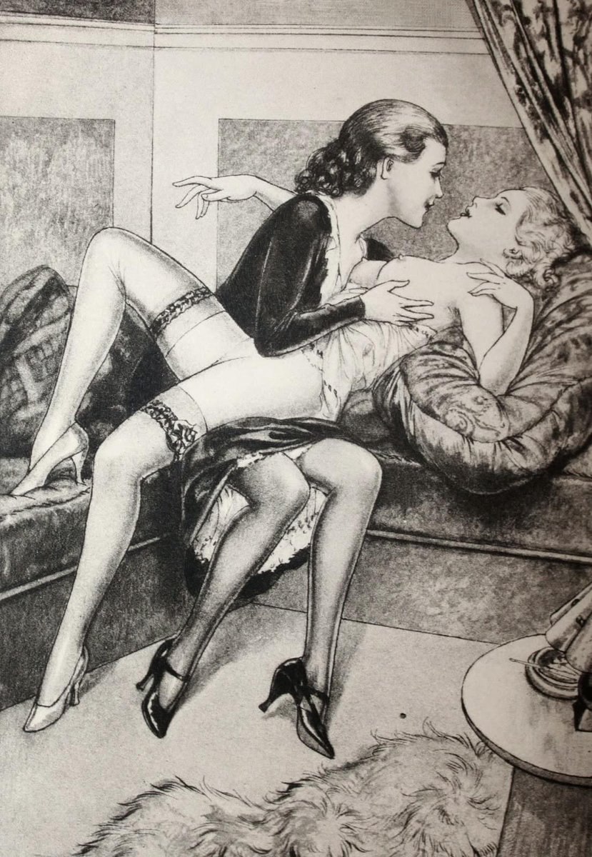 Vintage lesbian erotic illustrations