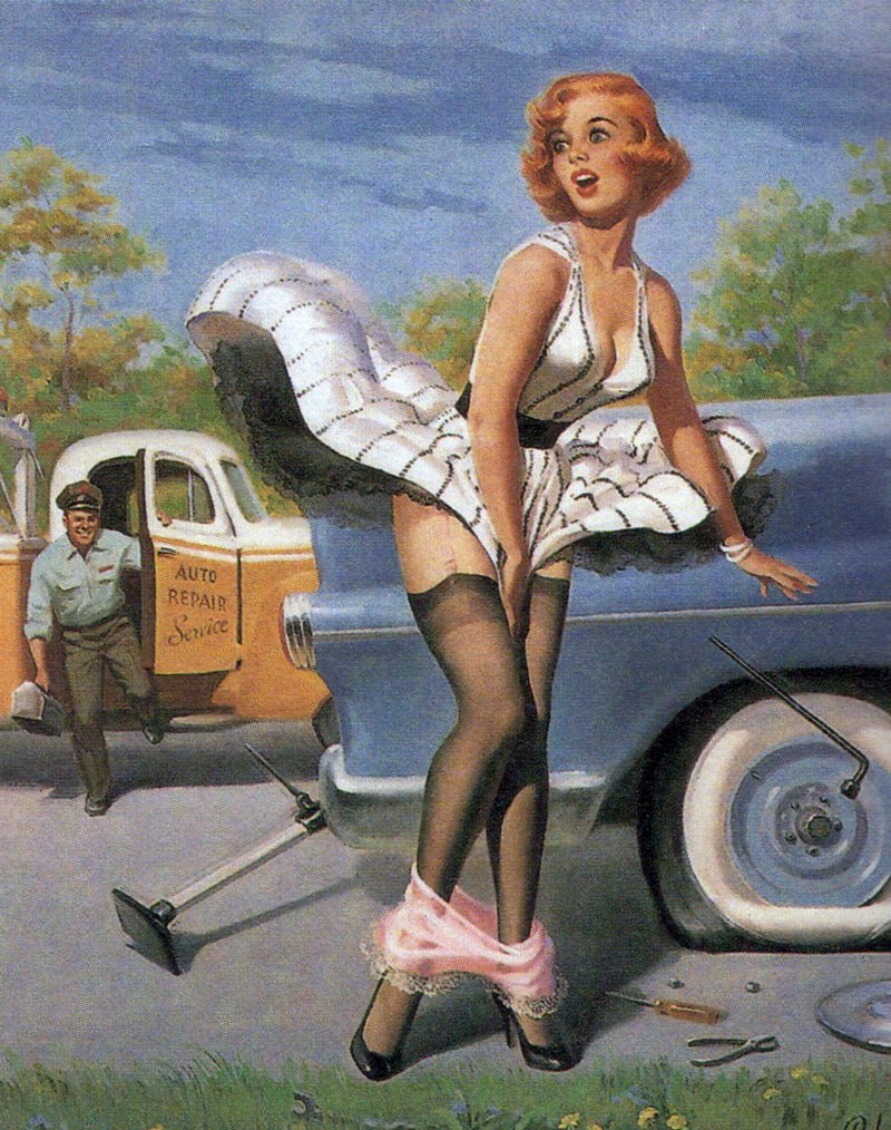 Artist Gil Elvgren perfect women and funny