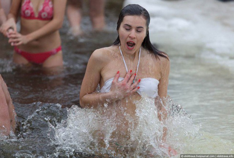 Girls in the bathroom without foam