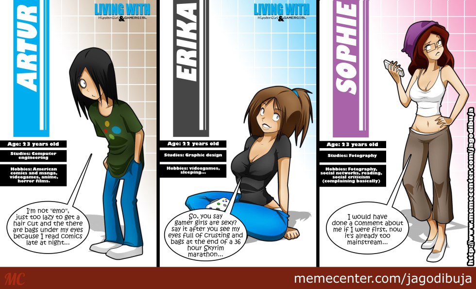 Living with Hipstergirl and Gamergirl Erica Hentai