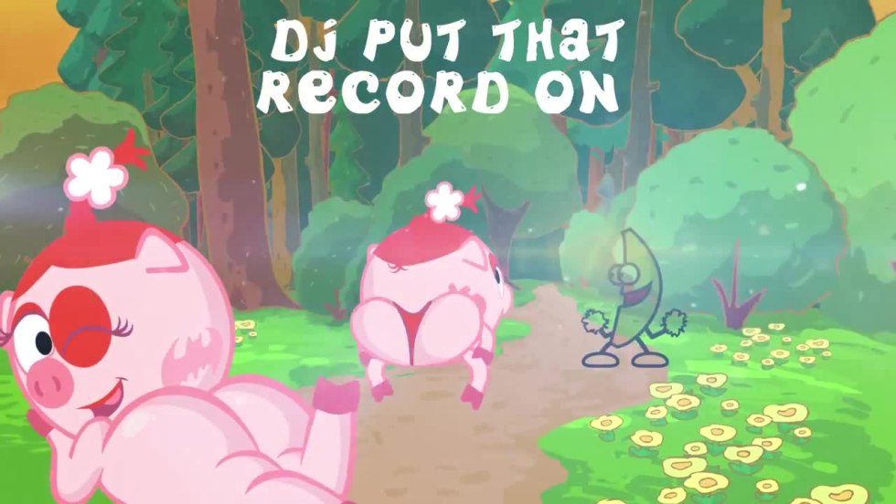 Nyusha from Smeshariki weaves