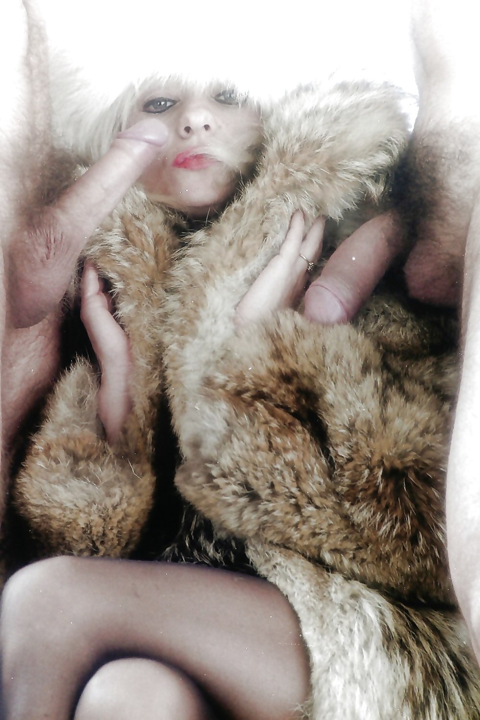 Brandy Love Naked in a fur coat