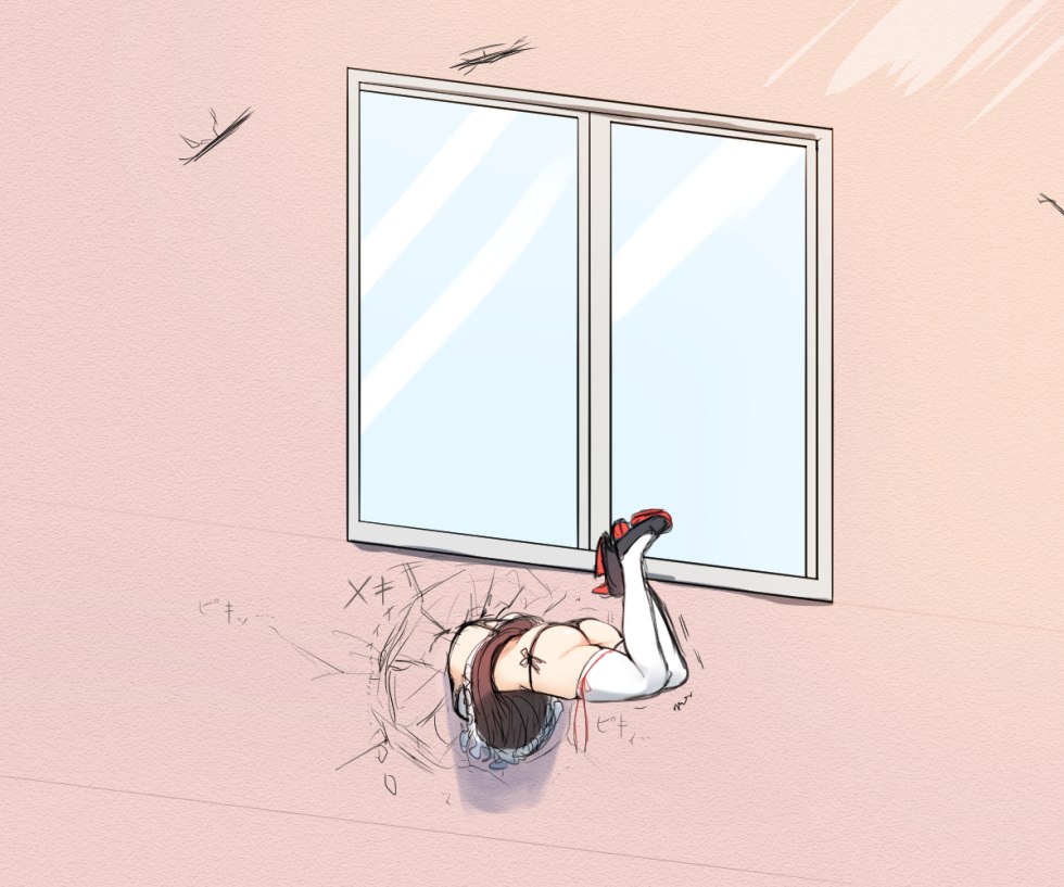 Stuck in the wall of anime