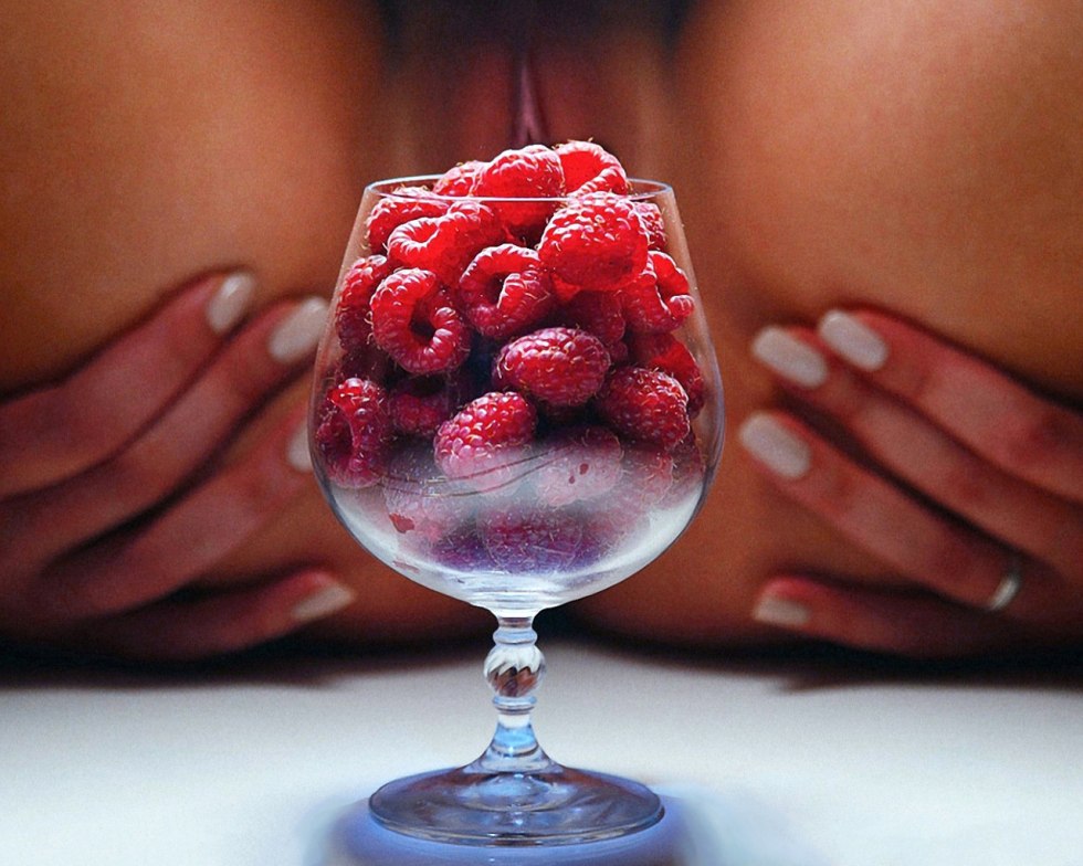 Fruit on a naked female body