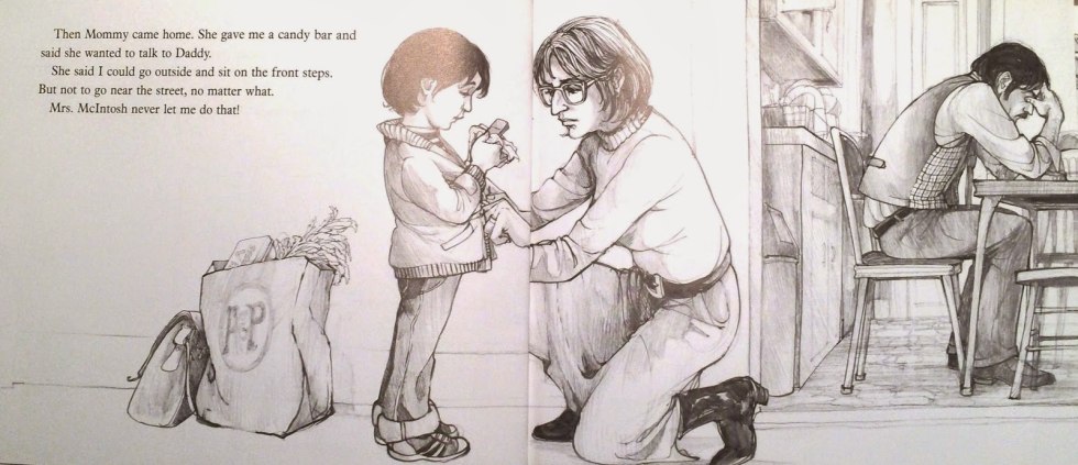 Retro drawings of incest mom and son