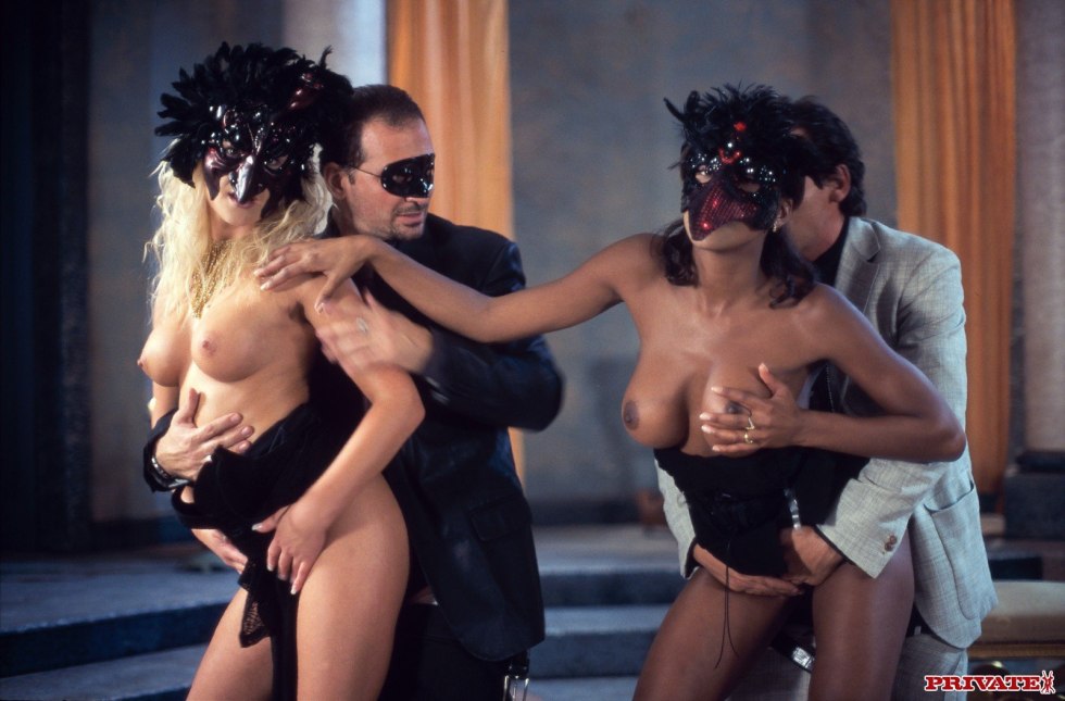 Orgy in masquerade masks