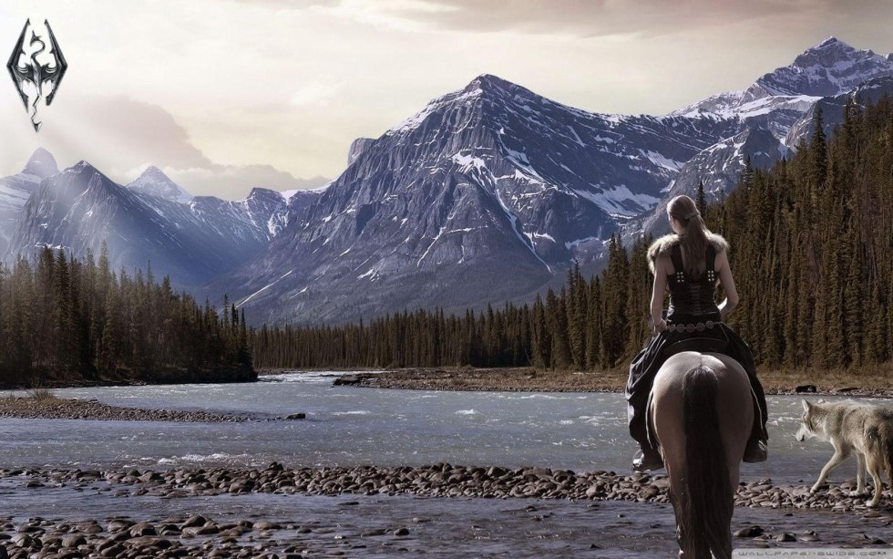 Horse girl in the mountains