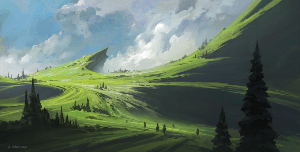 Digital painting landscape