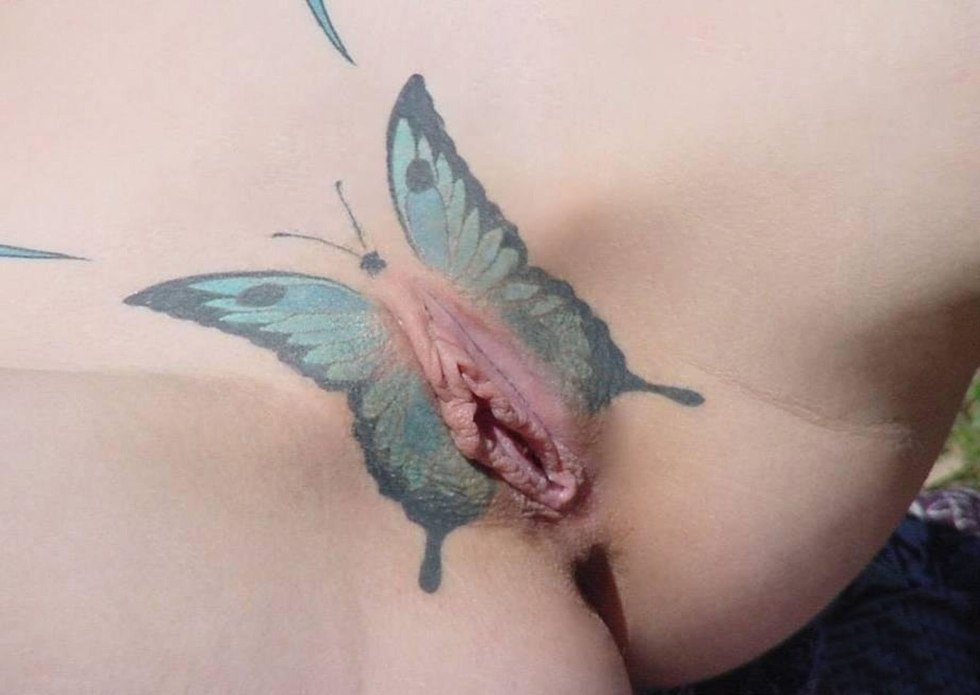 Intimate tattoos on the vagina
