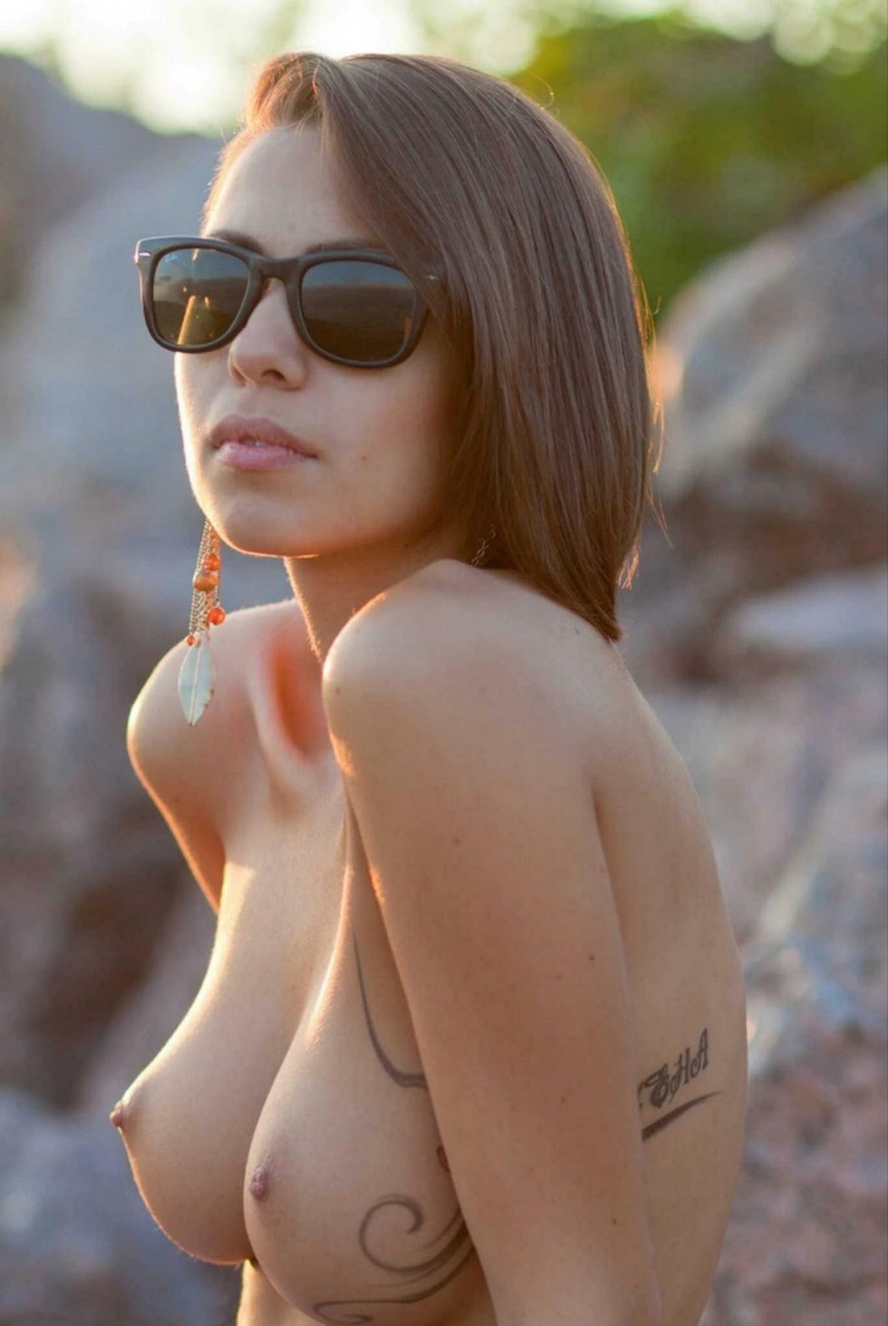 Naked Abby Brooks in a baton boobs