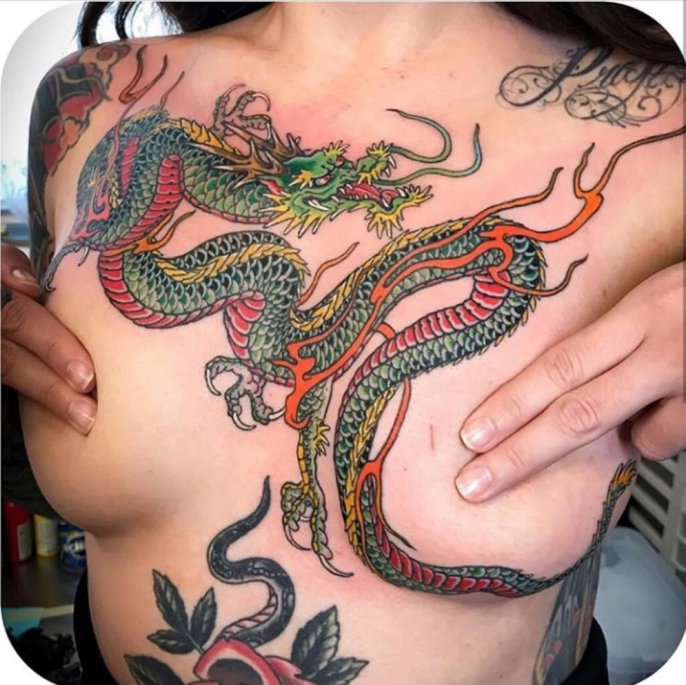 Dragon tattoo on a member