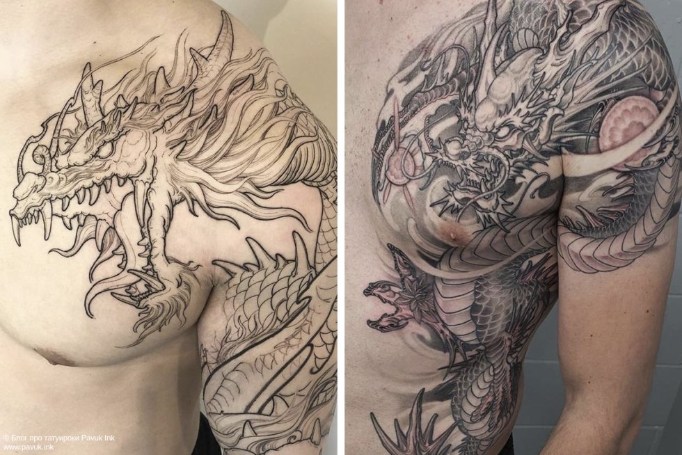 Tattoo Samurai and Dragon