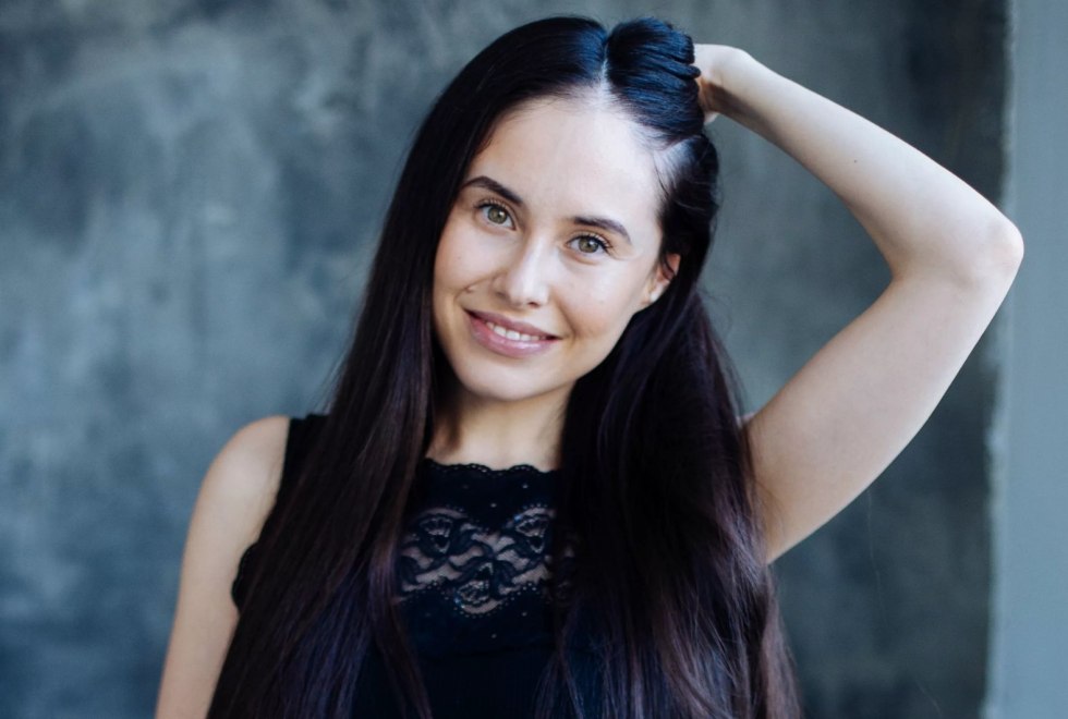 Ksenia Savitskaya in a swimsuit