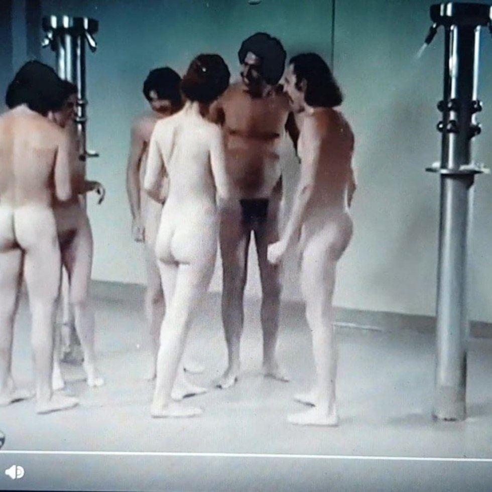 Hairy in the shower Retro