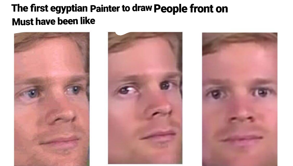 A meme with a blinking guy