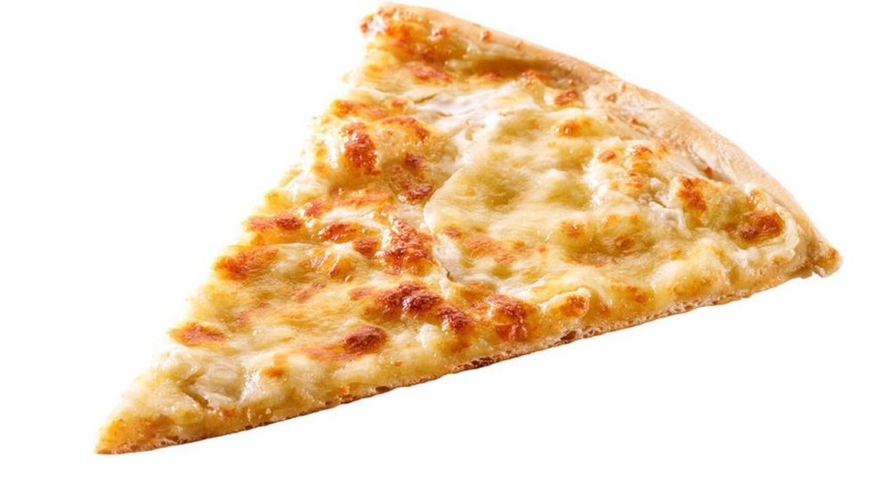 A piece of cheese pizza