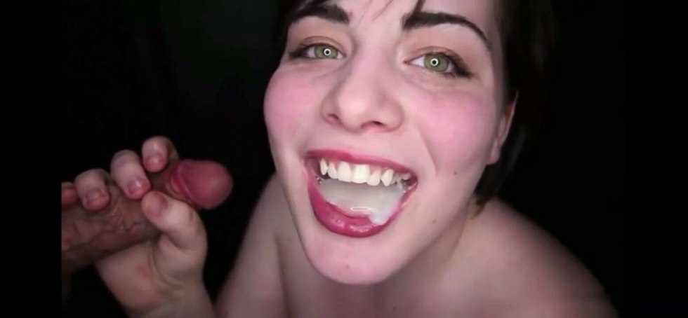 Pornstar with an open mouth