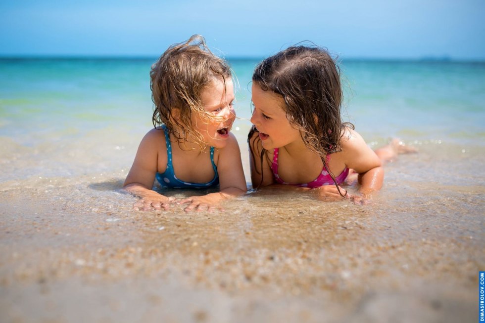 Small children at sea