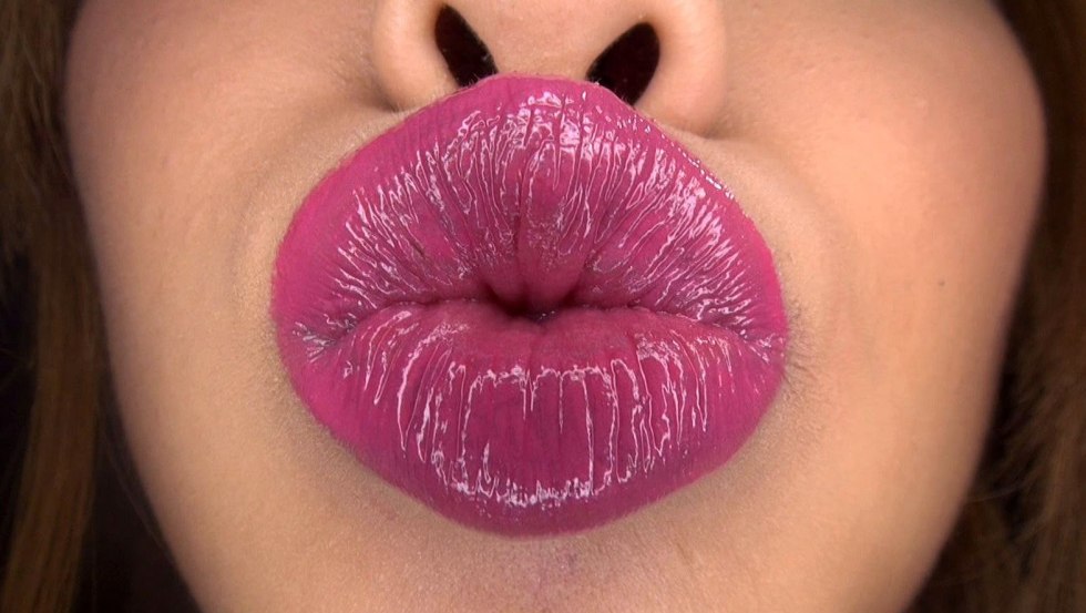 Chubby lips with tongue