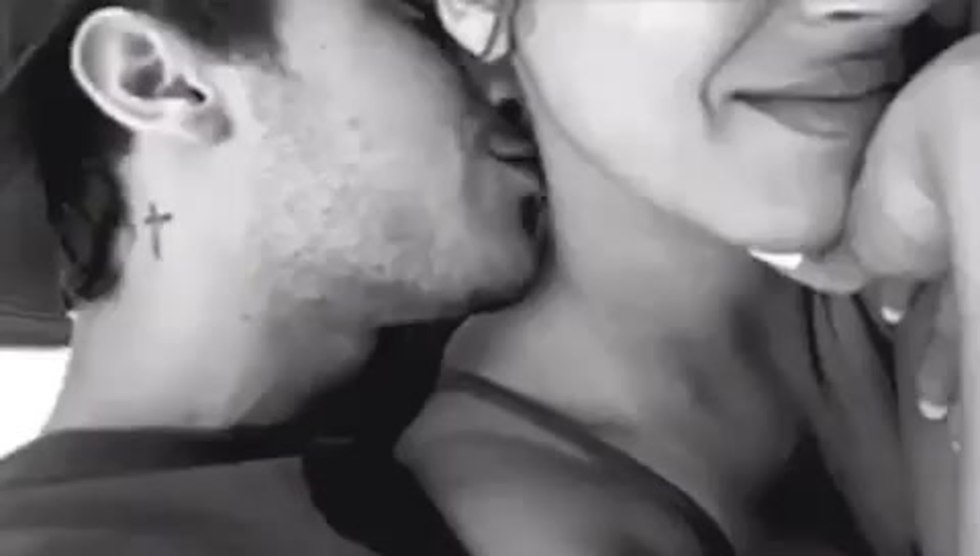 Tender kiss in the neck