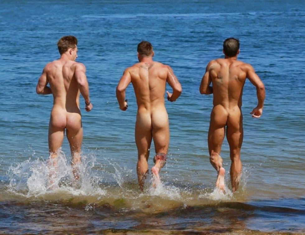 Beautiful naked guys on the beach