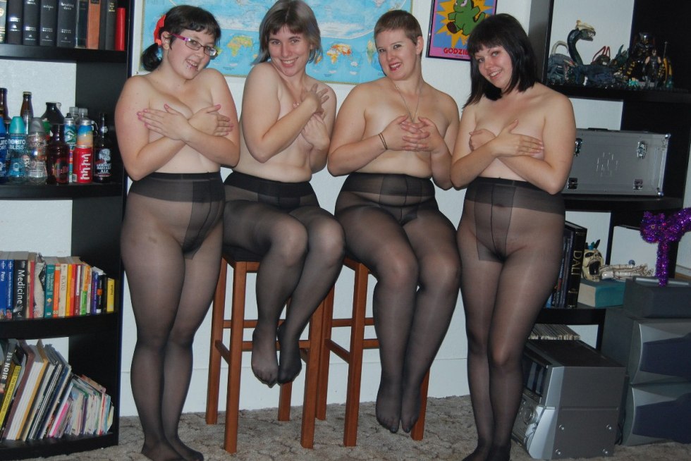 Party in pantyhose nude