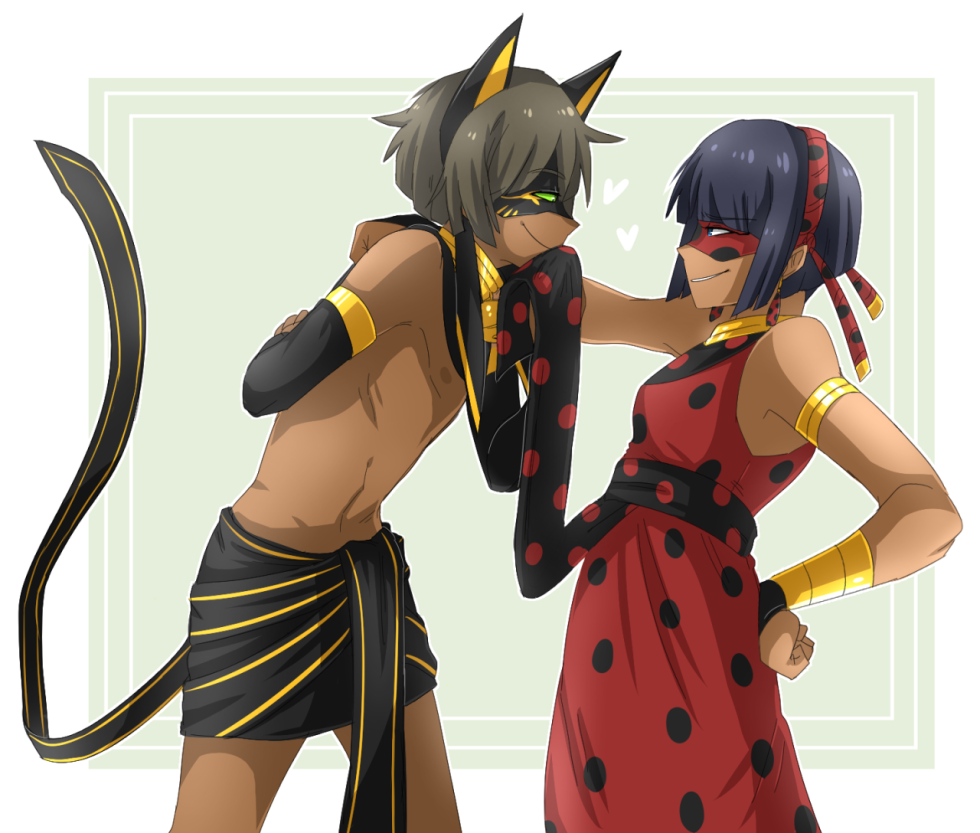 Lady Bug and Cat Noir