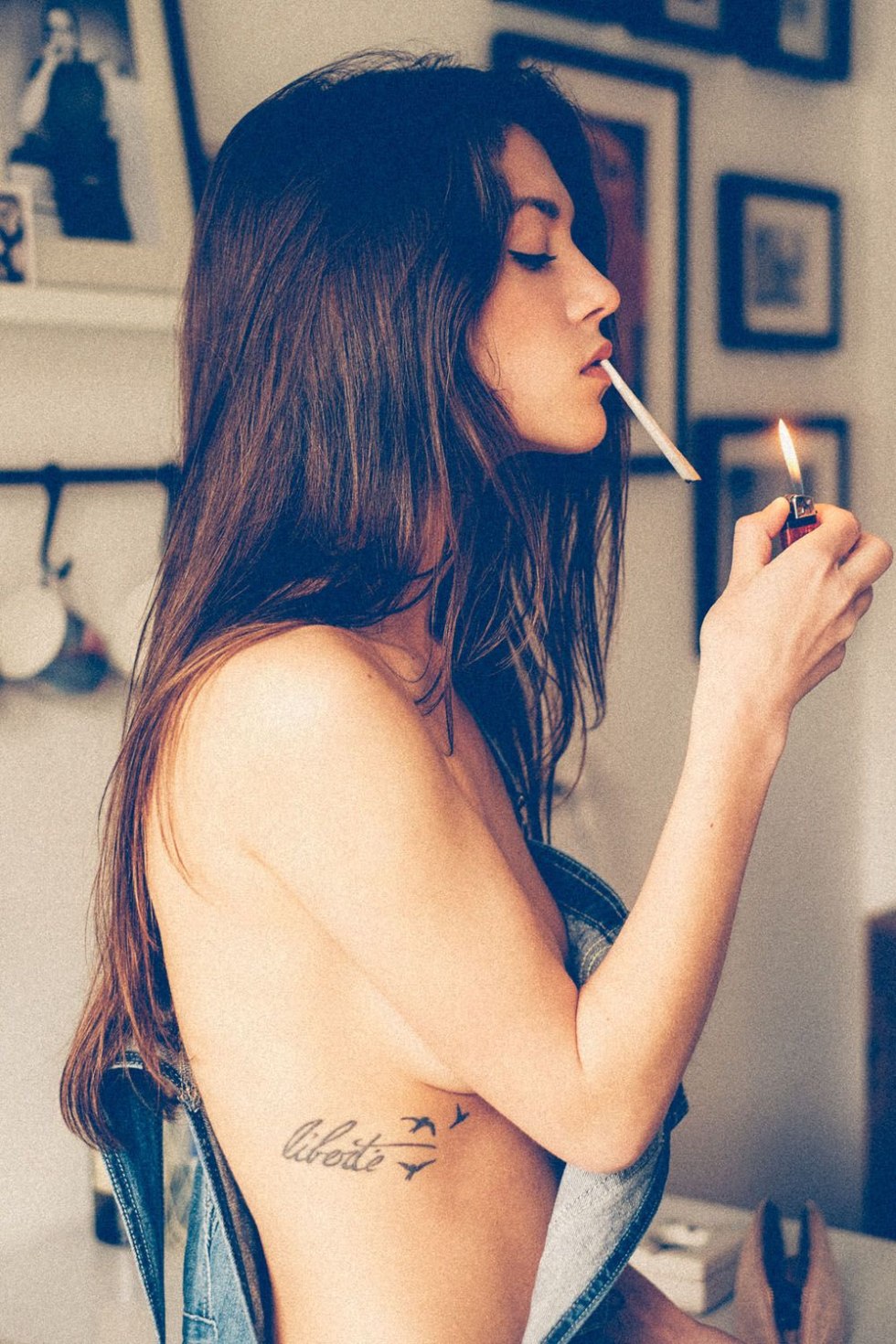 Girl with brown hair and blue eyes