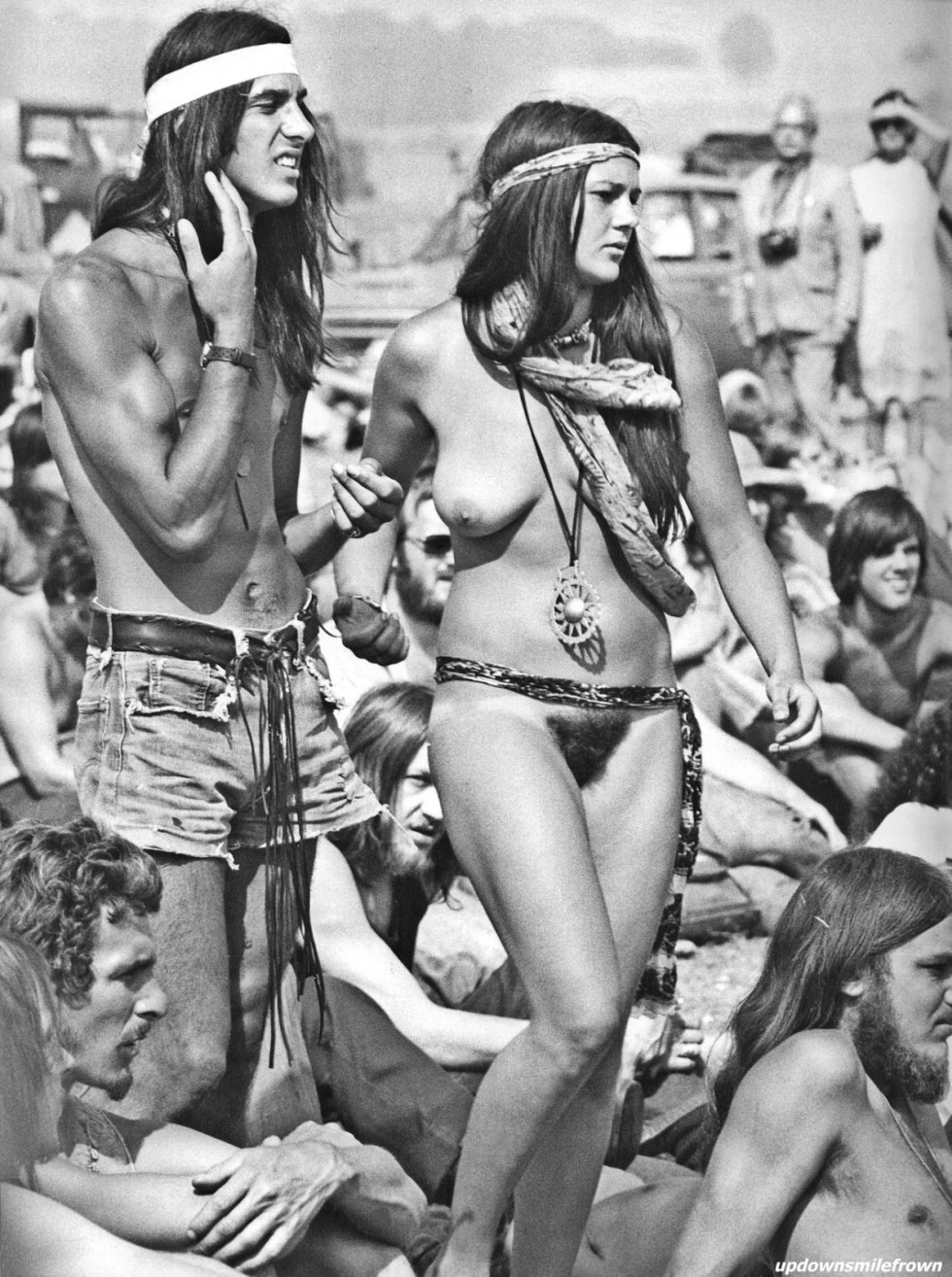 Naked young girl hippie