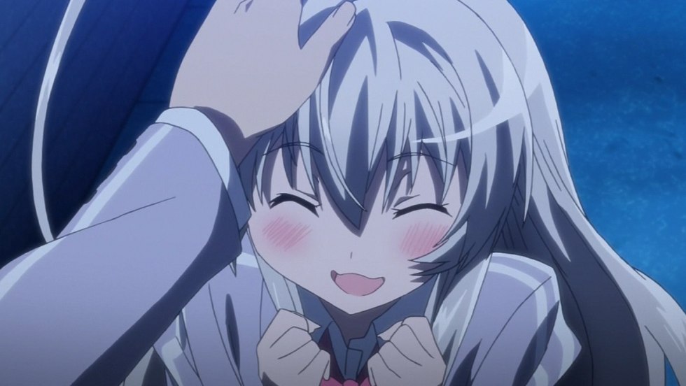 Stroking the head of anime