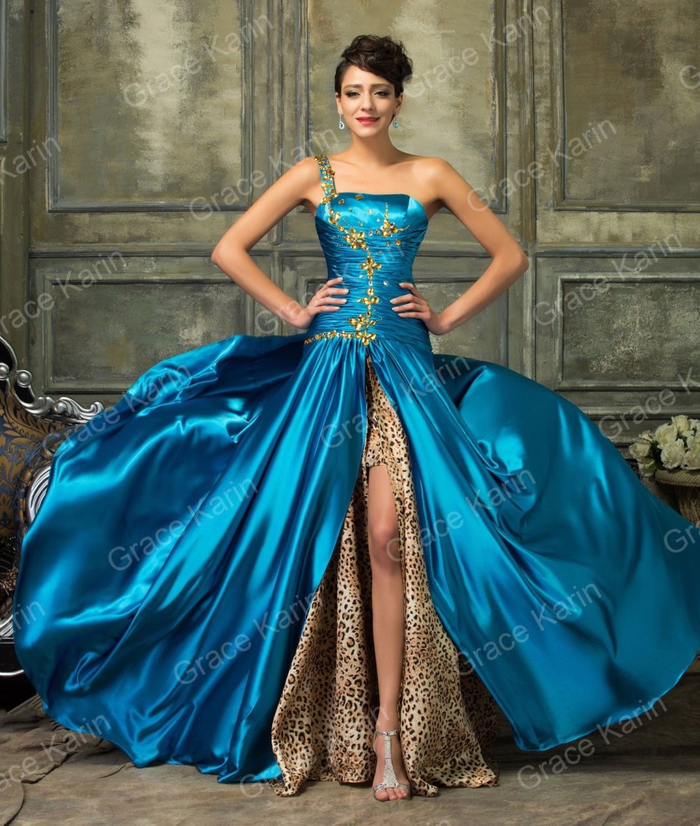 Girl in a magnificent dress from the back