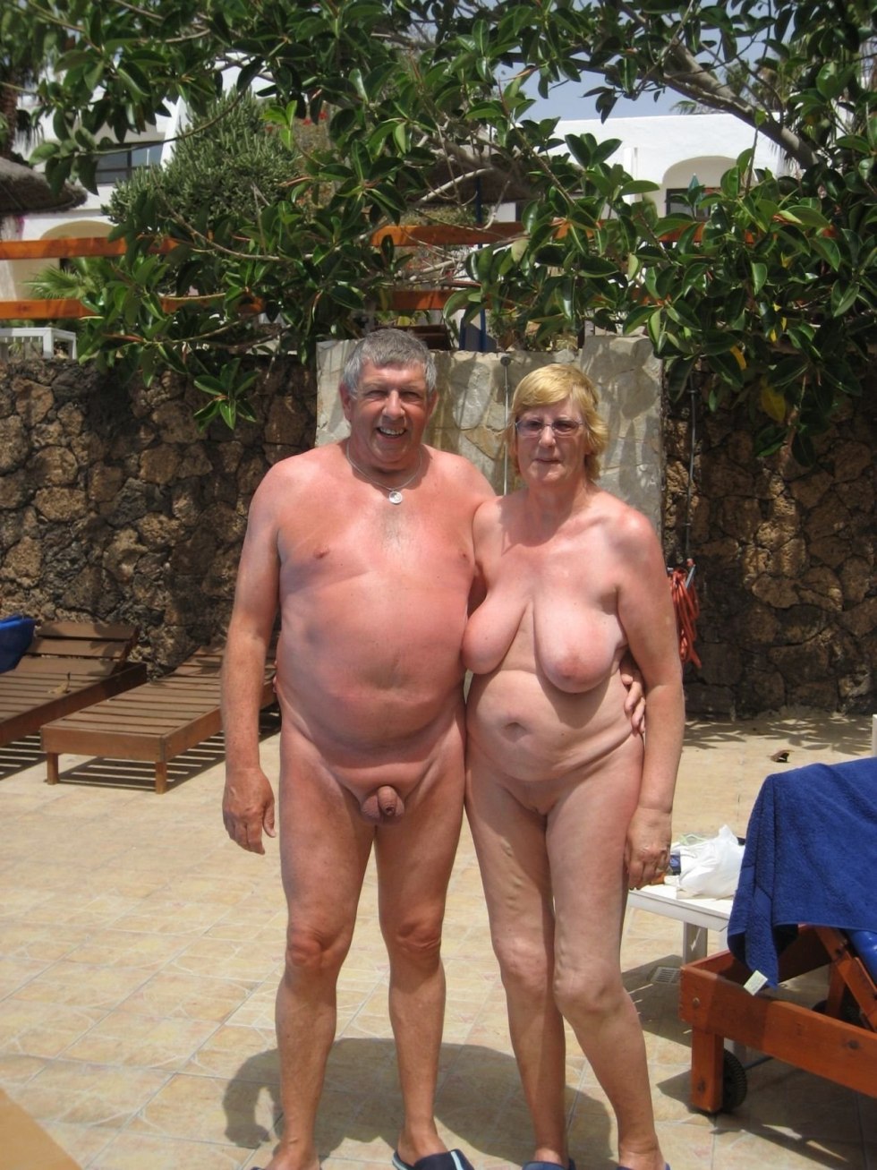 Elderly naked women and men