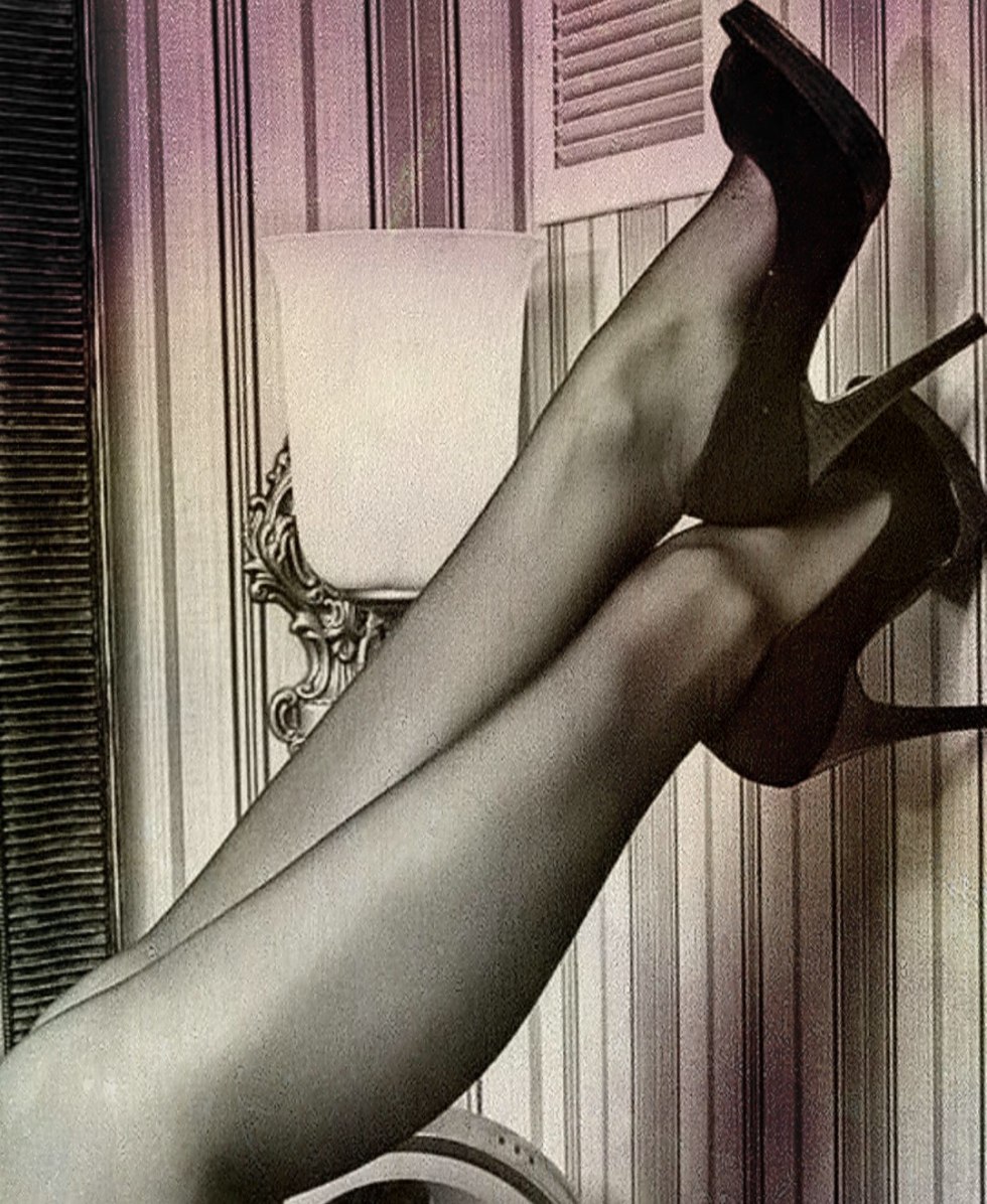 Stockings are black and white