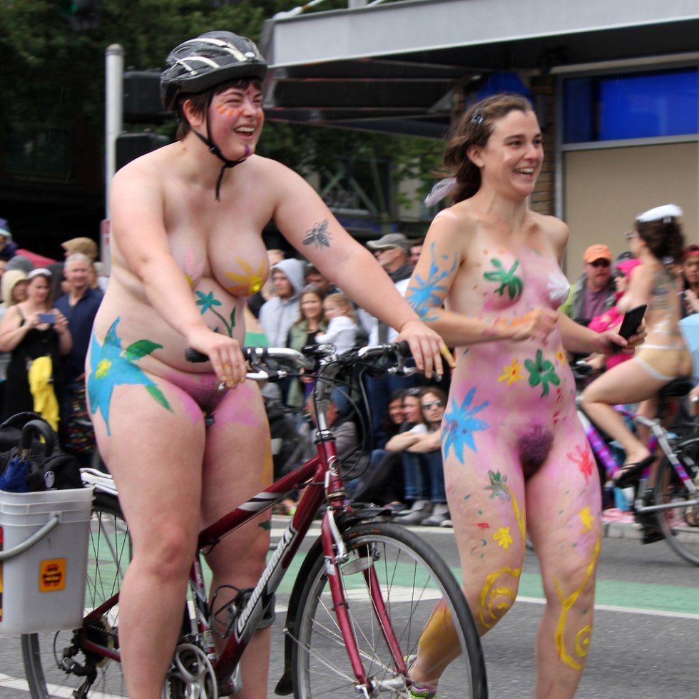 Cyclists without panties