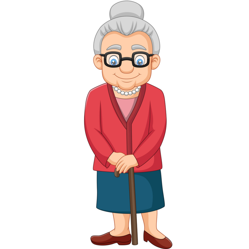 Grandmother on a white background