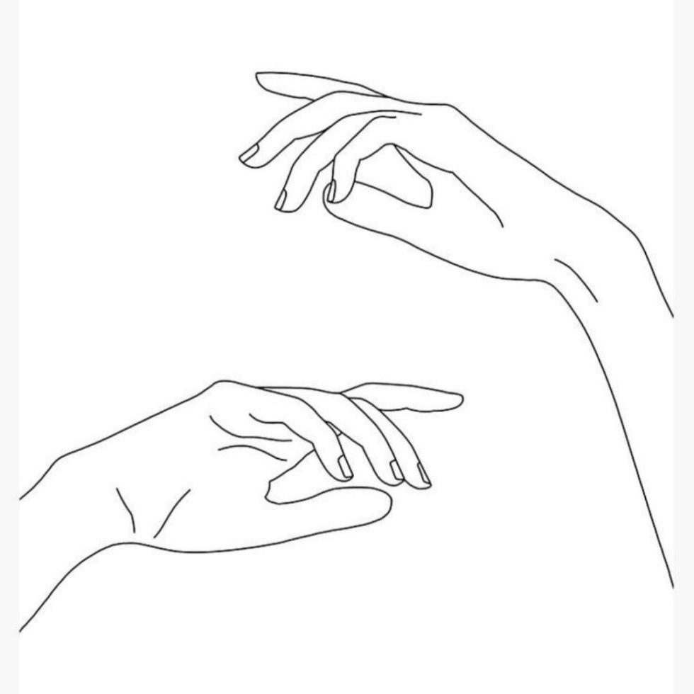 The outline of the hand