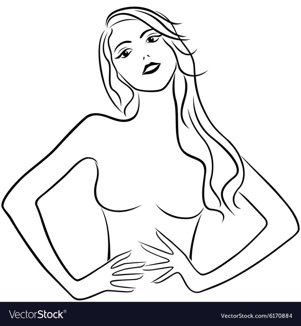 Girl's silhouette to the waist