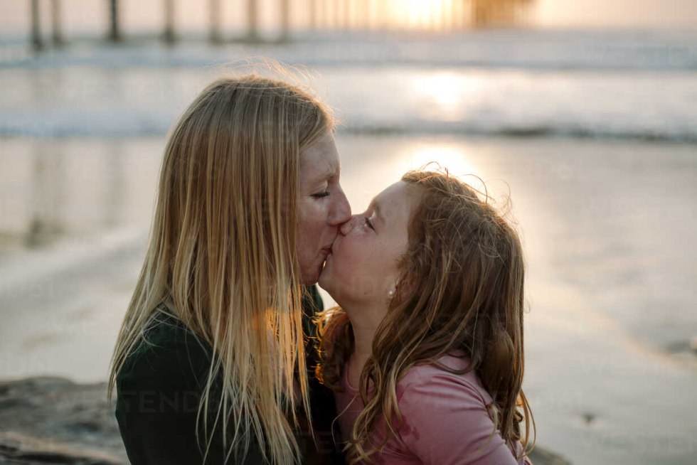 Beach Kiss Daughter