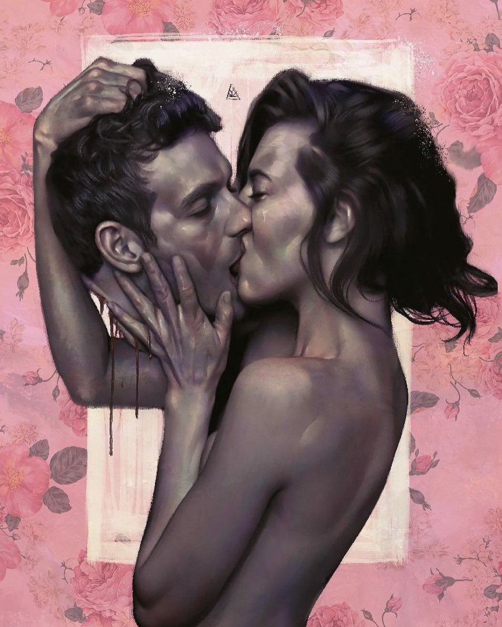 Passion man and woman beautiful drawings