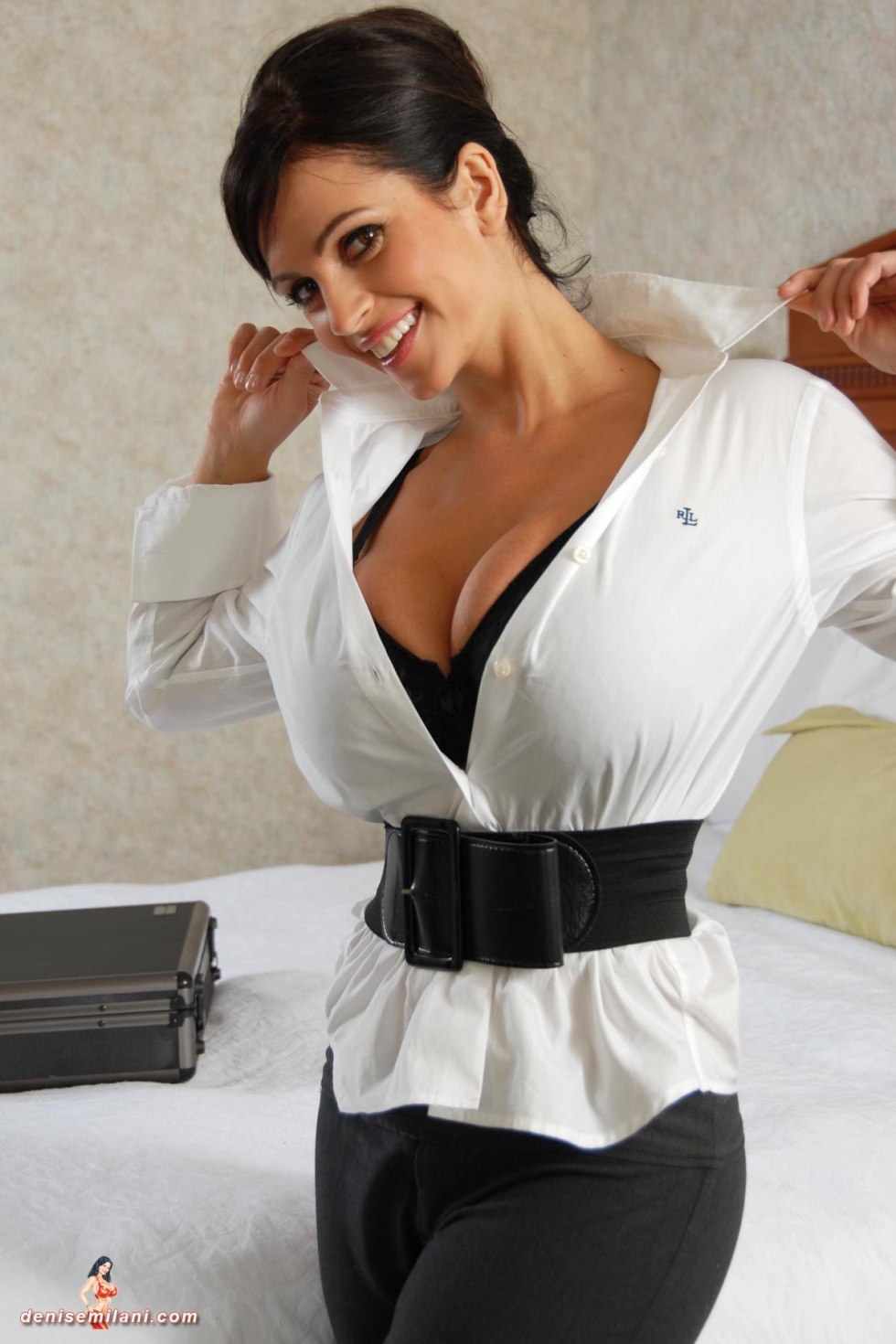 Denise Milani in the office