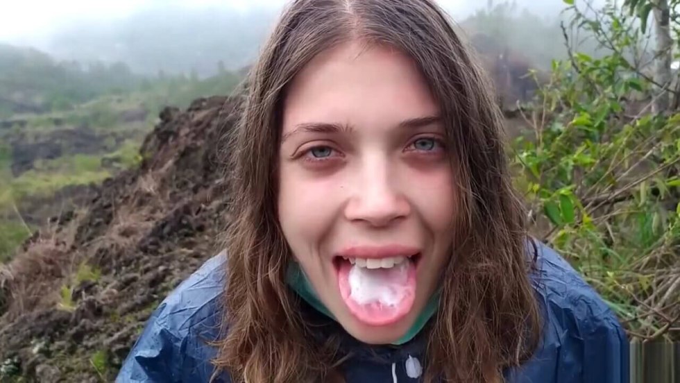 Redhead cum on the face