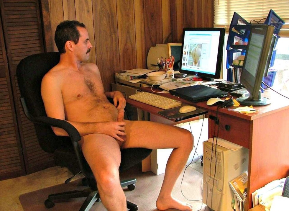 Naked guy at the computer